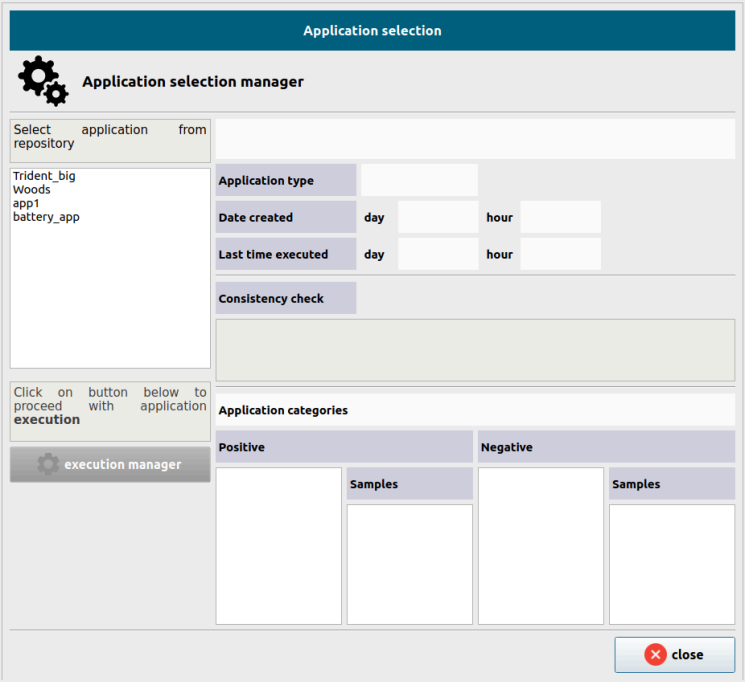 Application selection manager