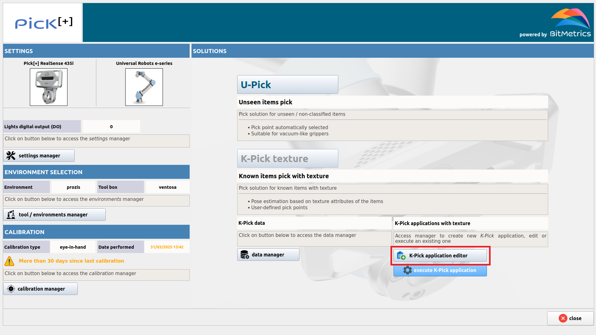 K-Pick application editor homepage