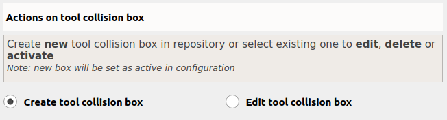 Create tool collision box