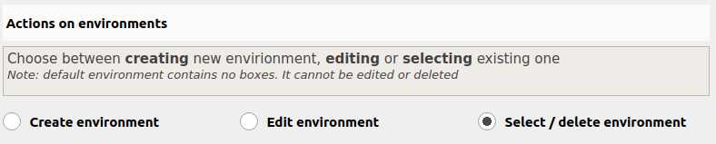 Select Environment