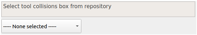 Tool collision Drop-down