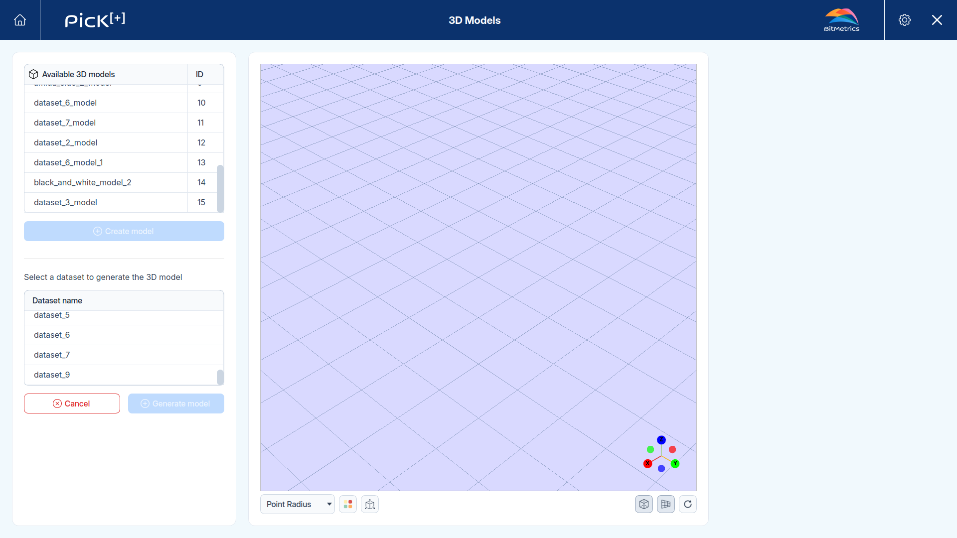 Dataset selection