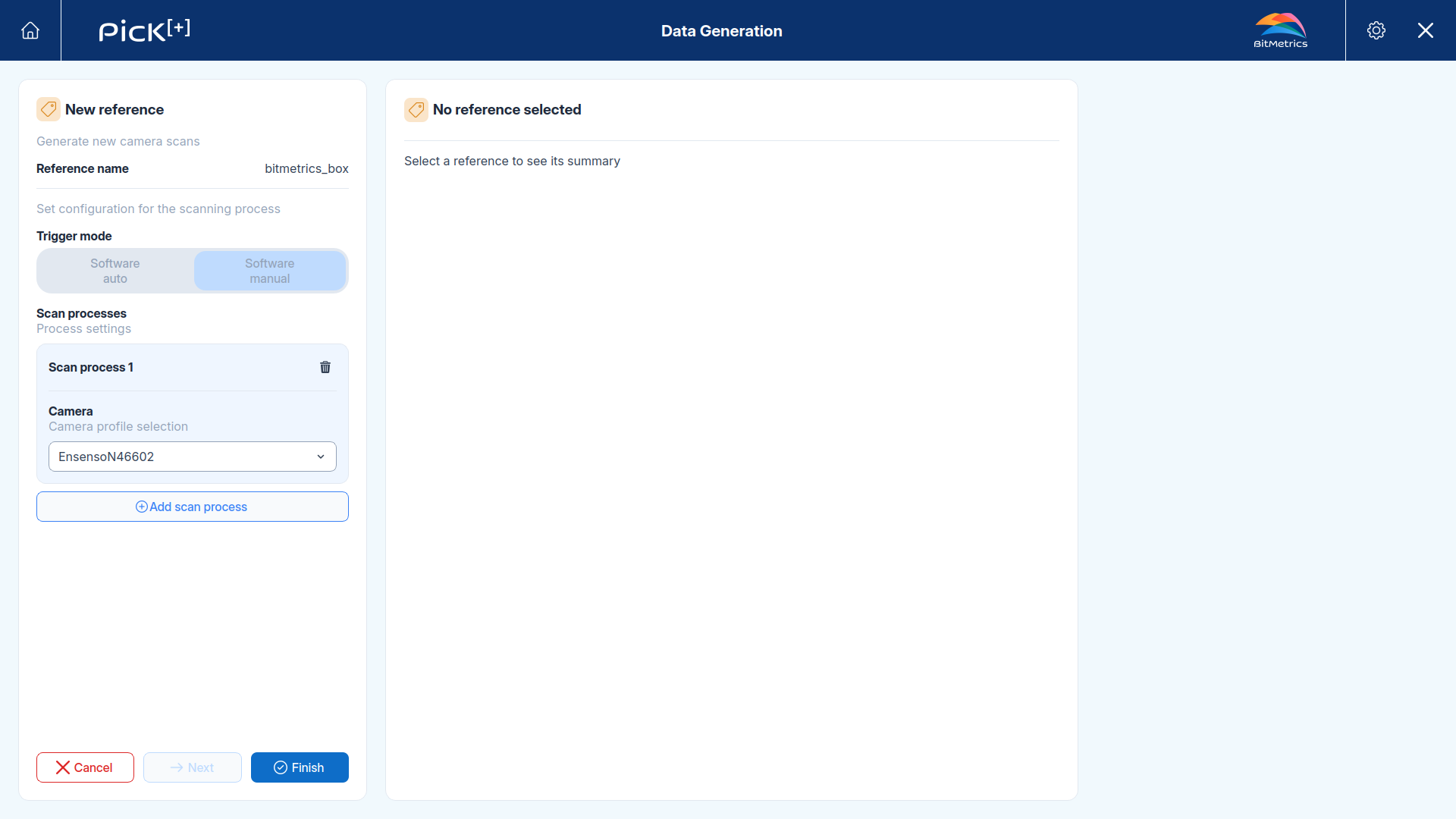 Reference scan setup