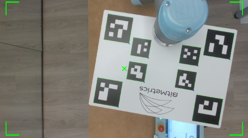 First initial pose of the calibration plate