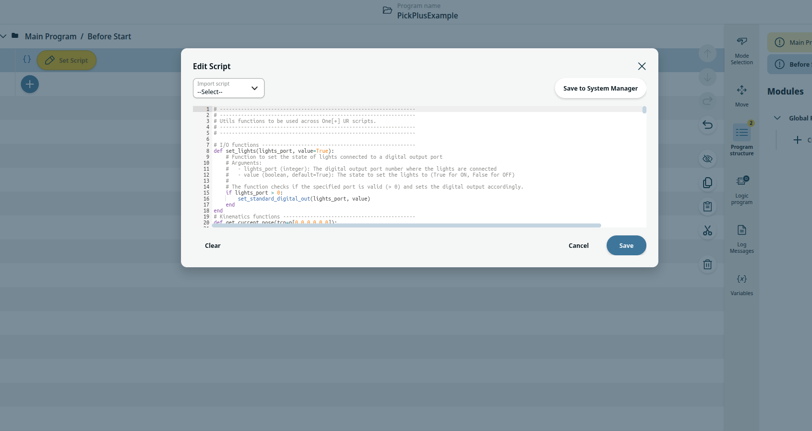 Set script module
